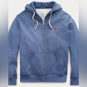 Polo by Ralph Lauren Cotton Blend Fleece Hoodie Rustic Navy Heather Size LT